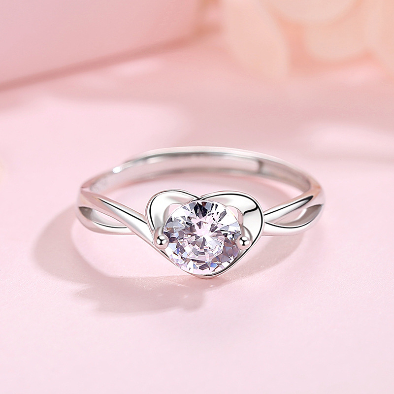 Zircon Heart Ring, shown on a plain background