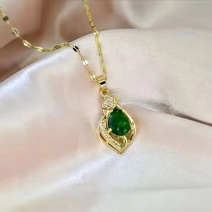 Liana Moretti Emerald Necklace | Gold-Tone