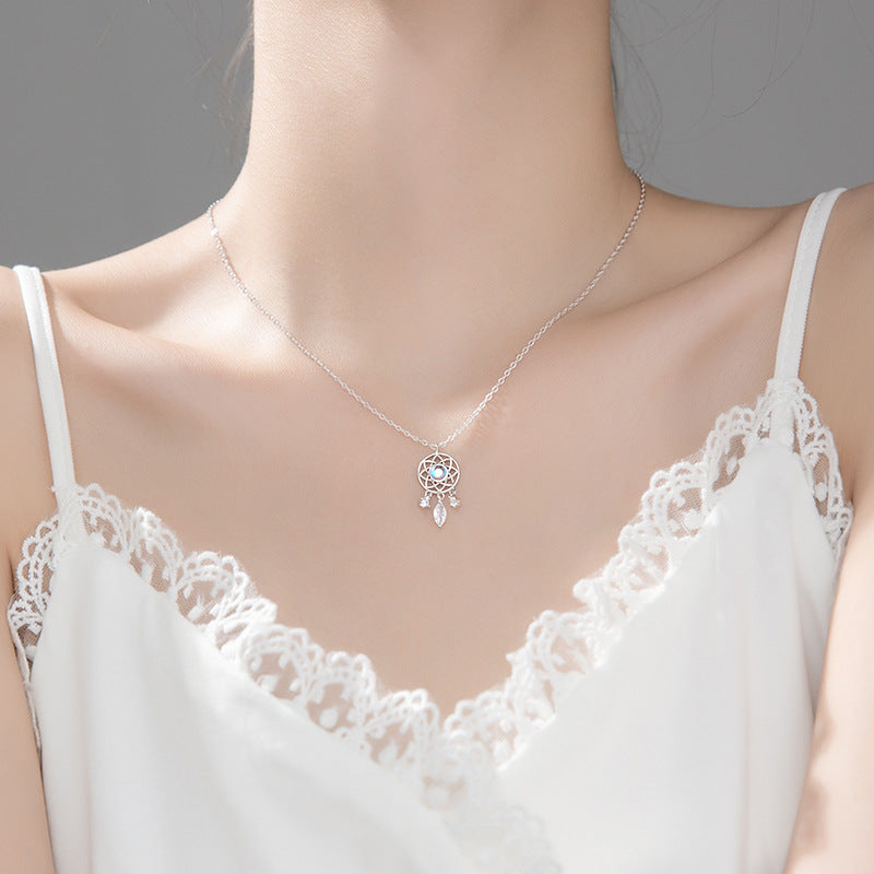 Dream Catcher Necklace, worn at the neckline