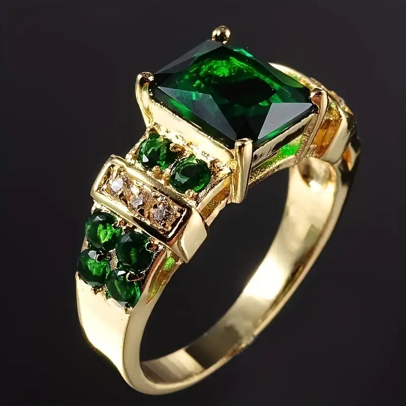 Averine Virdara Emerald Ring | Gold-Tone