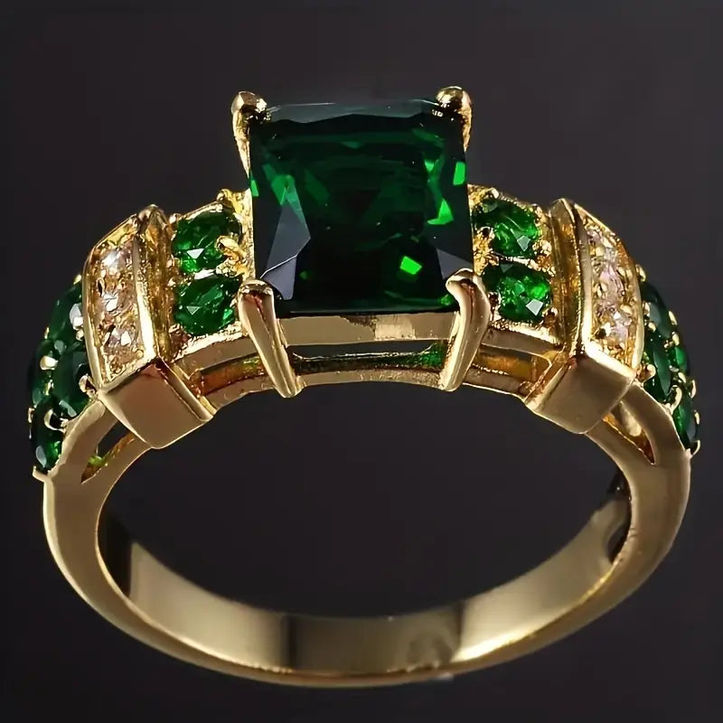 Averine Virdara Emerald Ring | Gold-Tone