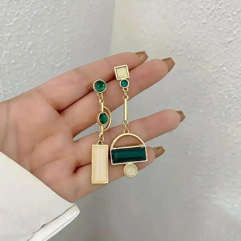Selene Marquet Emerald Earrings | Gold-Tone