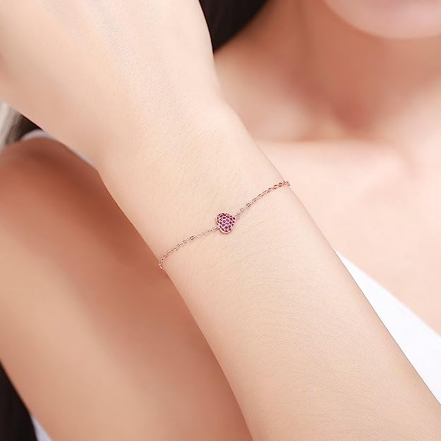 Studded Heart Bracelet, worn on the wrist