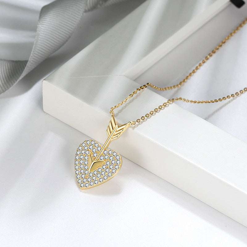 Arrow Heart Necklace, close-up detail