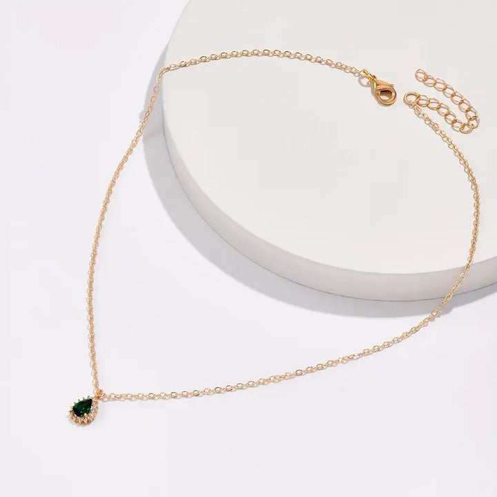 Yvaine Gladorra Emerald Necklace | Gold-Tone