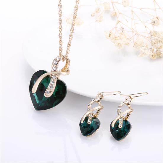 Selena Marisse Emerald Jewelry Set | Gold-Tone