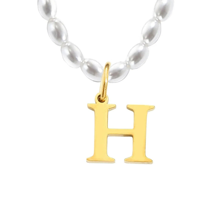 Elora Pearl Initial Necklace, product view 2