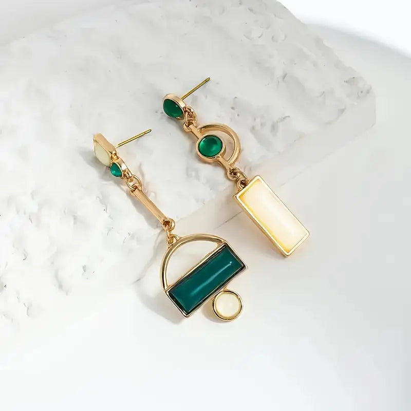 Selene Marquet Emerald Earrings | Gold-Tone