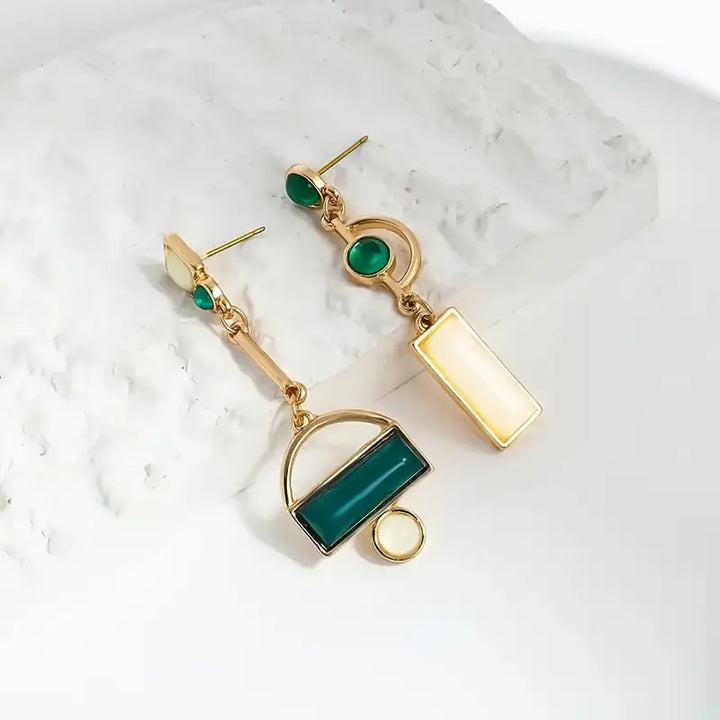 Selene Marquet Emerald Earrings | Gold-Tone