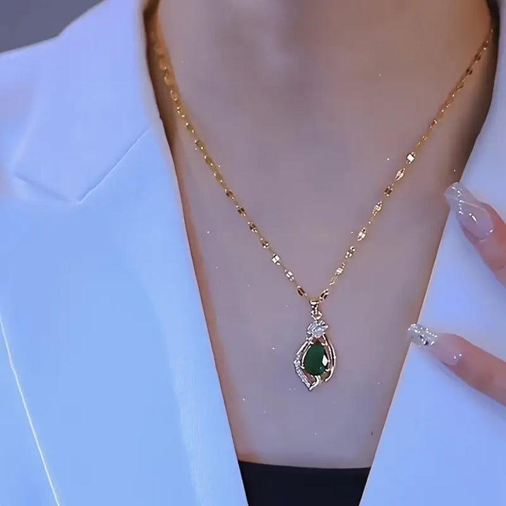Liana Moretti Emerald Necklace | Gold-Tone