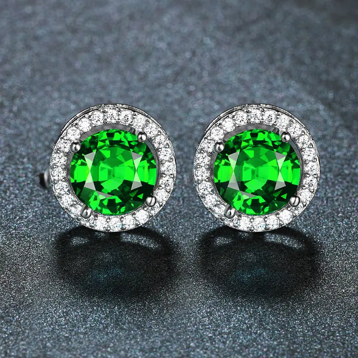 Lúcia Verdeal Emerald Earrings | Silver-Tone