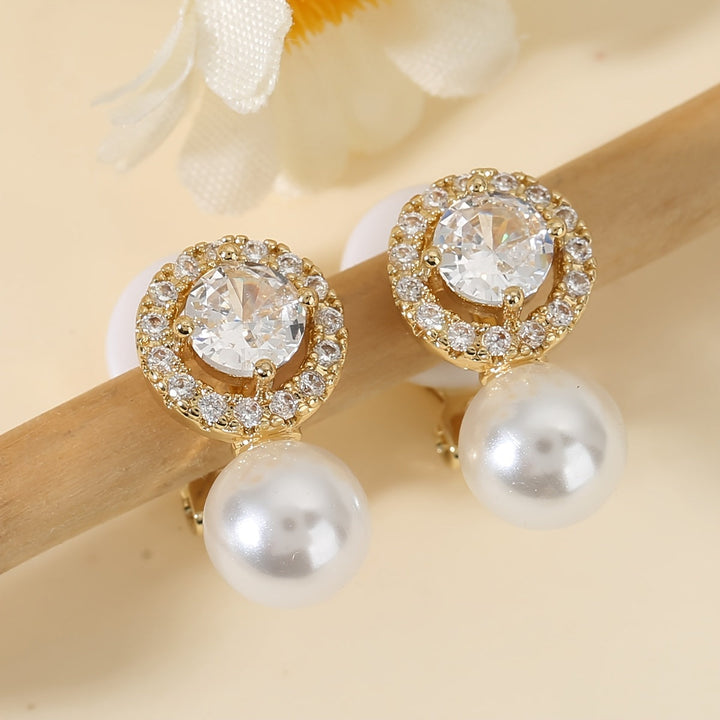 Delicate Pearl Halo Clip Earrings