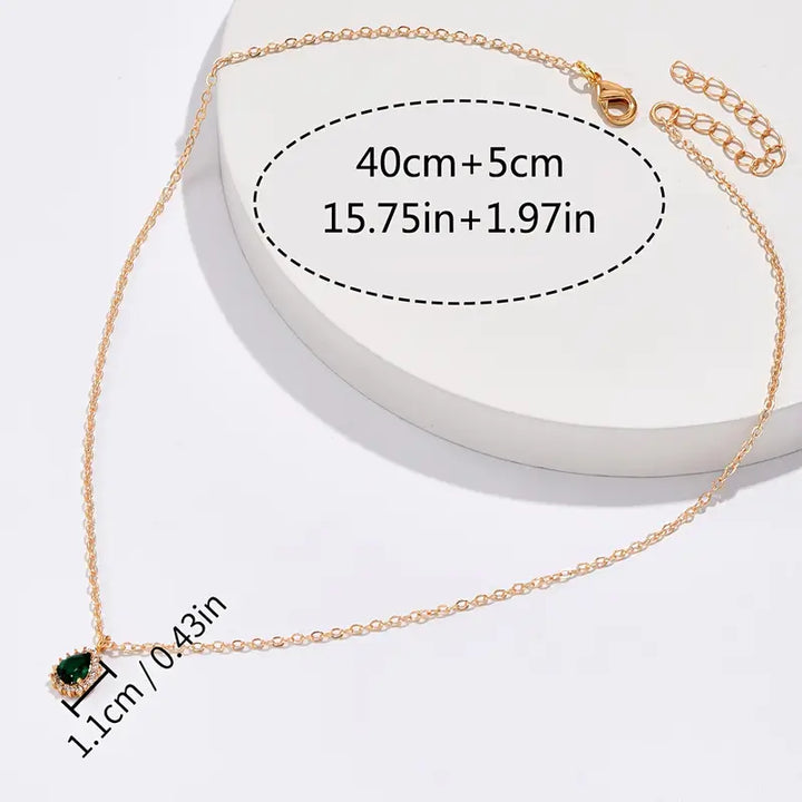 Yvaine Gladorra Emerald Necklace | Gold-Tone