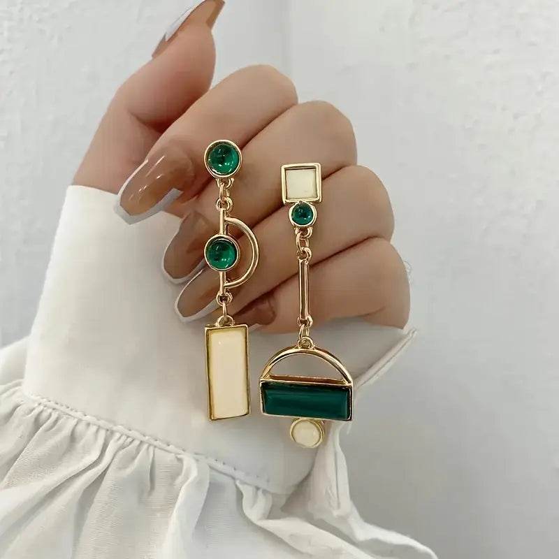 Selene Marquet Emerald Earrings | Gold-Tone