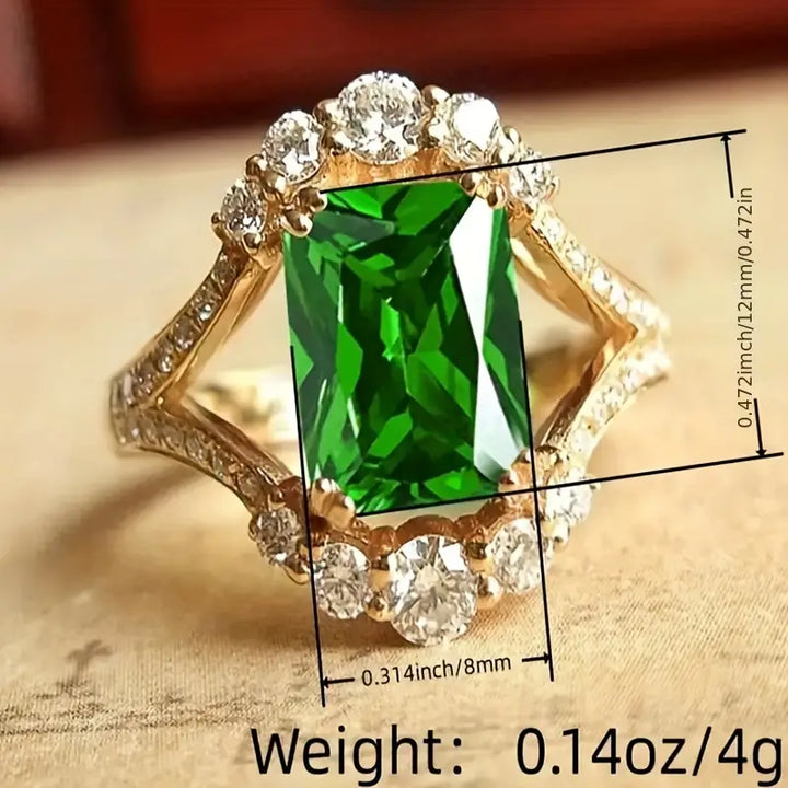 Elisova Grenthal Emerald Ring | Gold-Tone