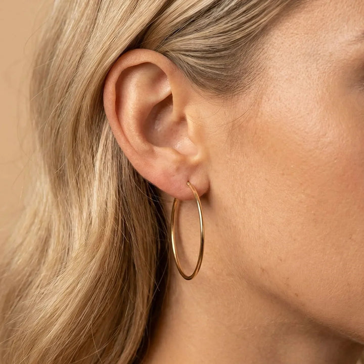 Aby Hoop Earrings, shown on the model
