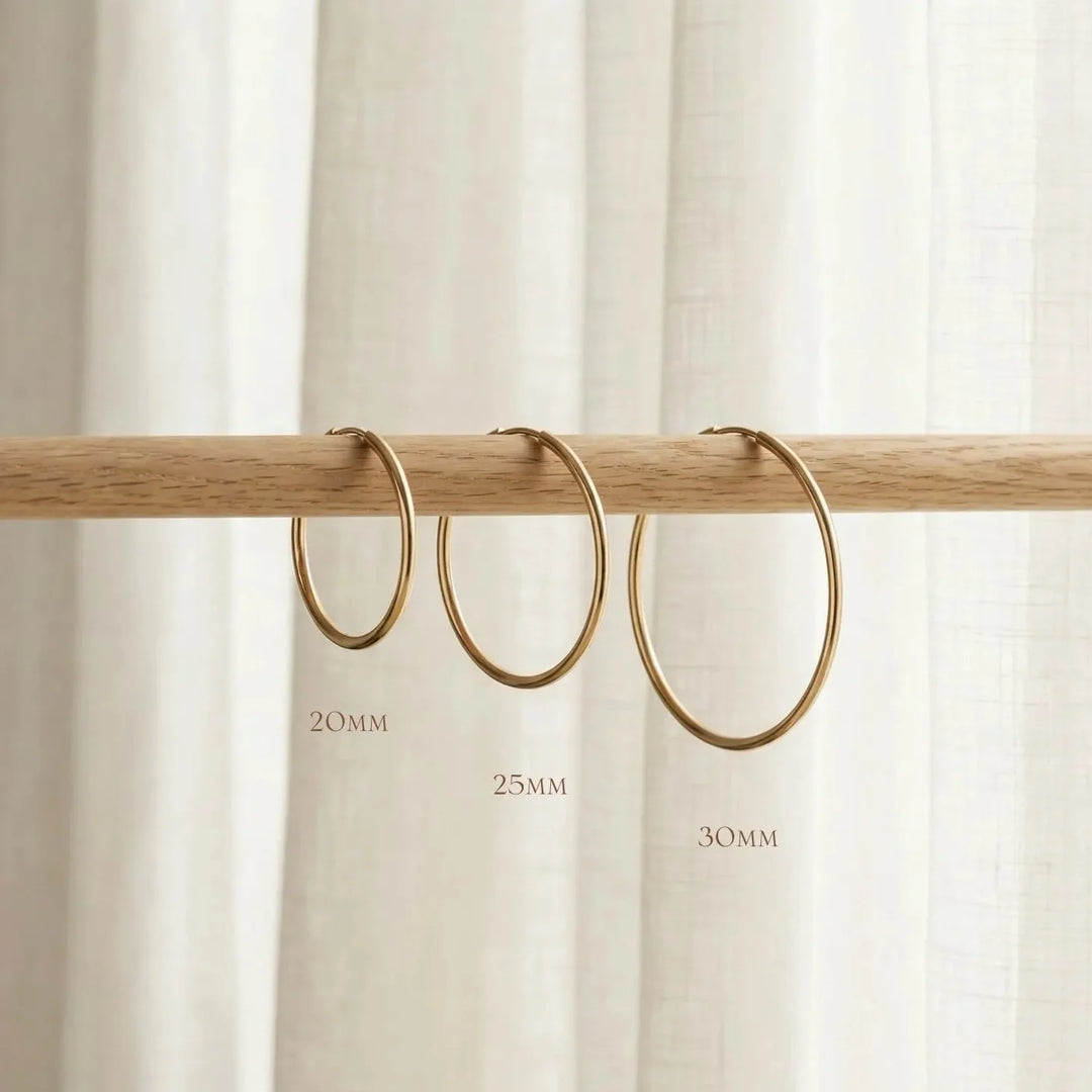Aby Hoop Earrings, worn, side view