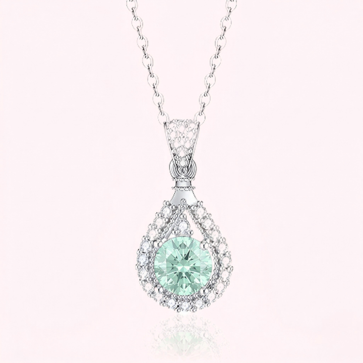 Alindra Voselle Emerald Necklace | Silver-Tone