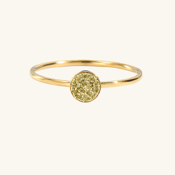 Selene Classic Birthstone Ring, shown on a plain background 2