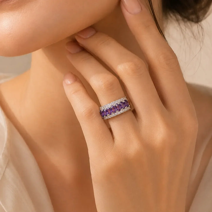 Bohemian Zirconia Amethyst Ring