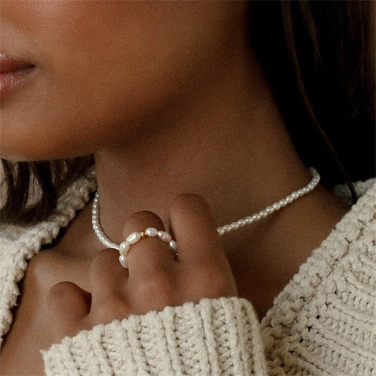 Kristin Pearl Ring, shown on the model