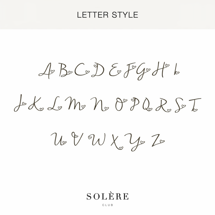 Letter style guide showing the handwritten alphabet