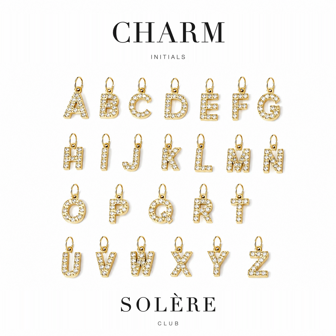 Initial charm guide showing every letter from A to Z