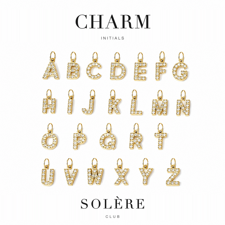 Initial charm guide showing every letter from A to Z