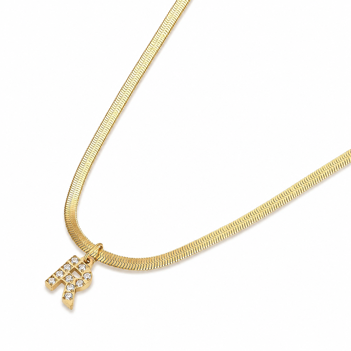 Eva Initial Necklace, close-up detail