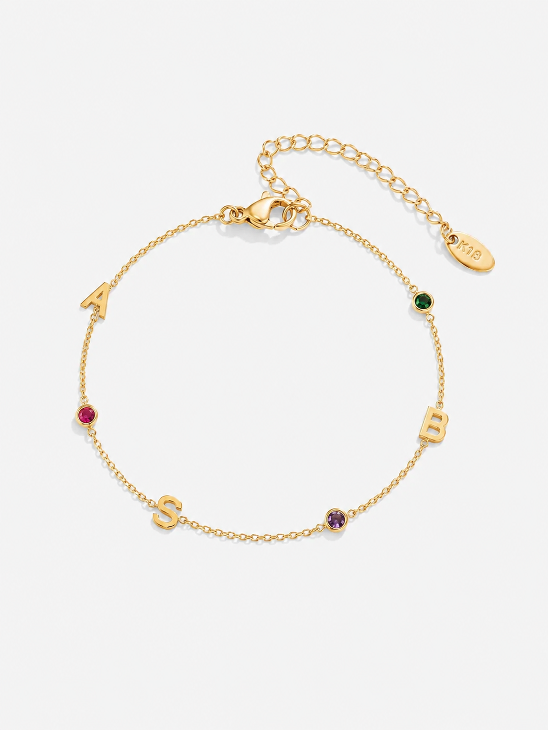 Olisa Double Initial and Birthstone Bracelet