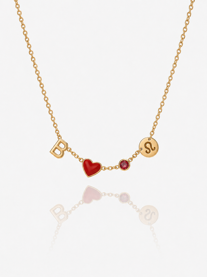 Heart Initial Necklace