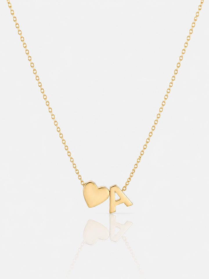 Heart Initial Pendant Necklace