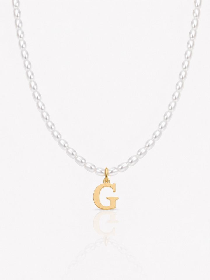 Elora Pearl Initial Necklace