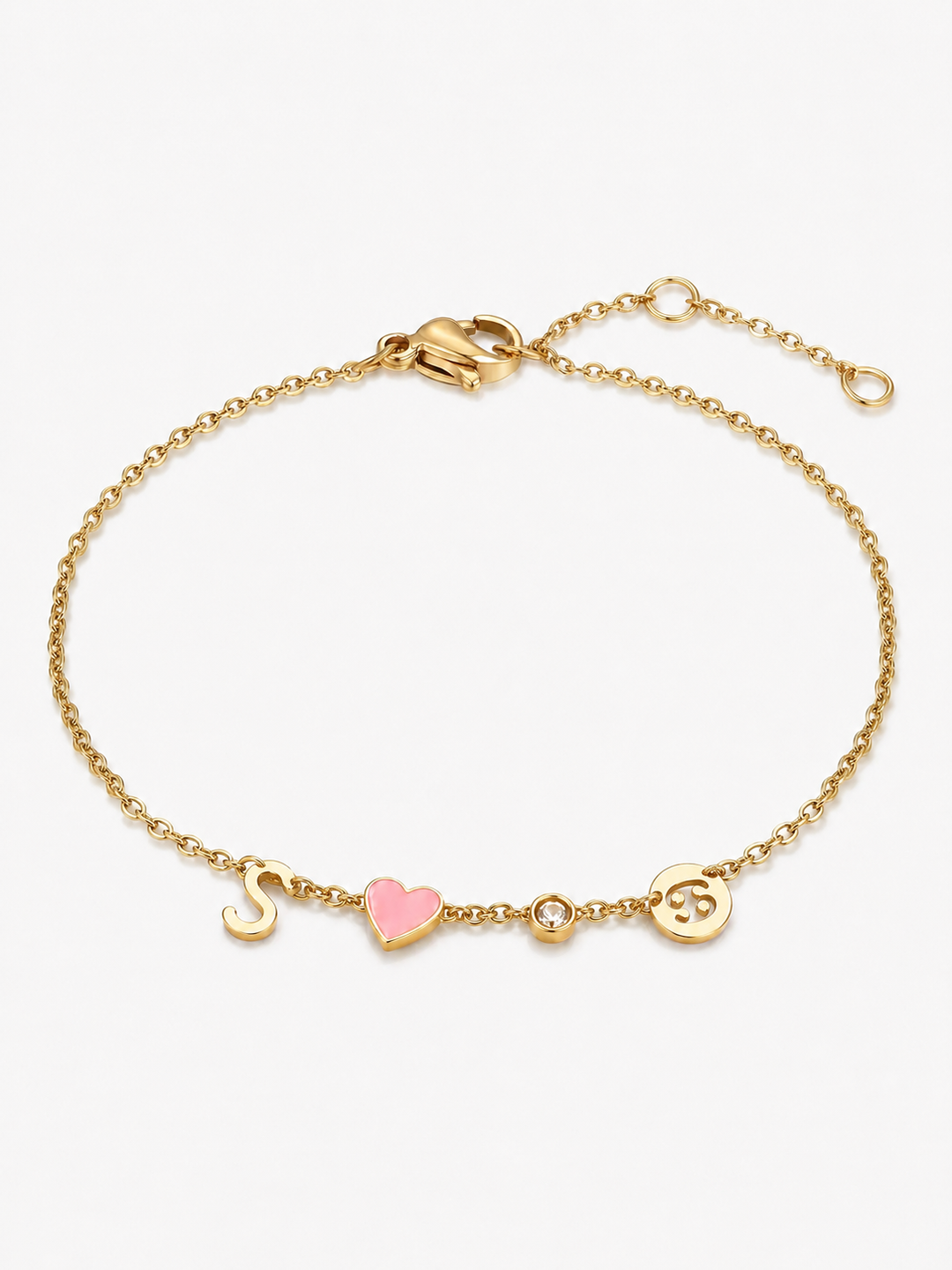 Heart and Initial Bracelet