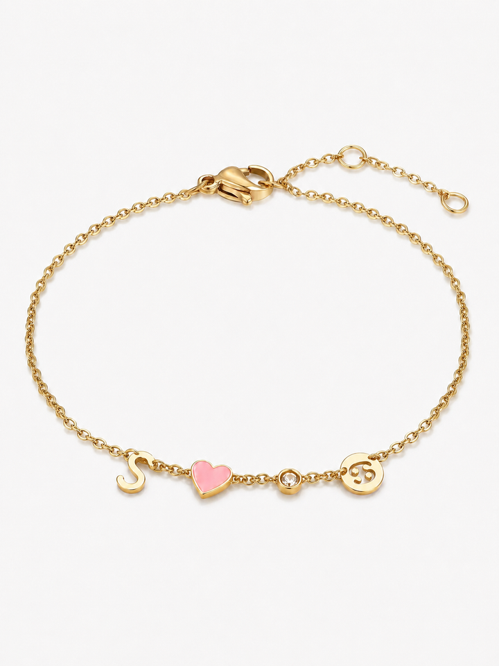 Heart and Initial Bracelet