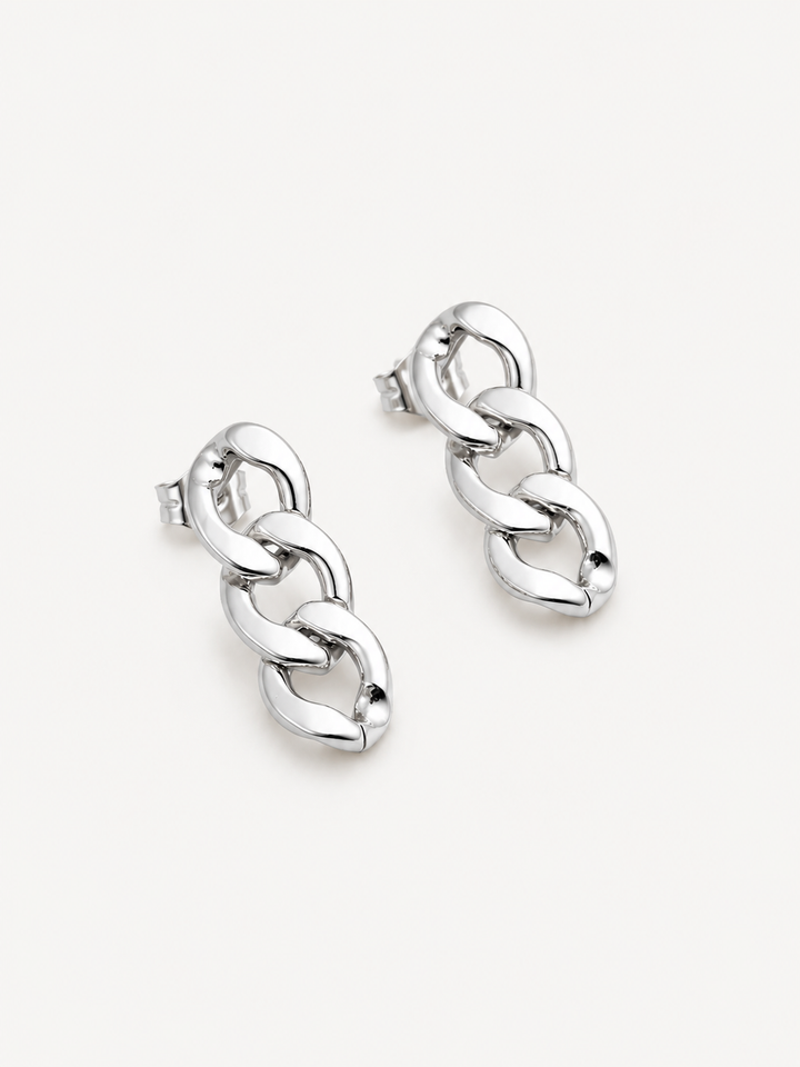 Link Chain Earrings, close-up detail