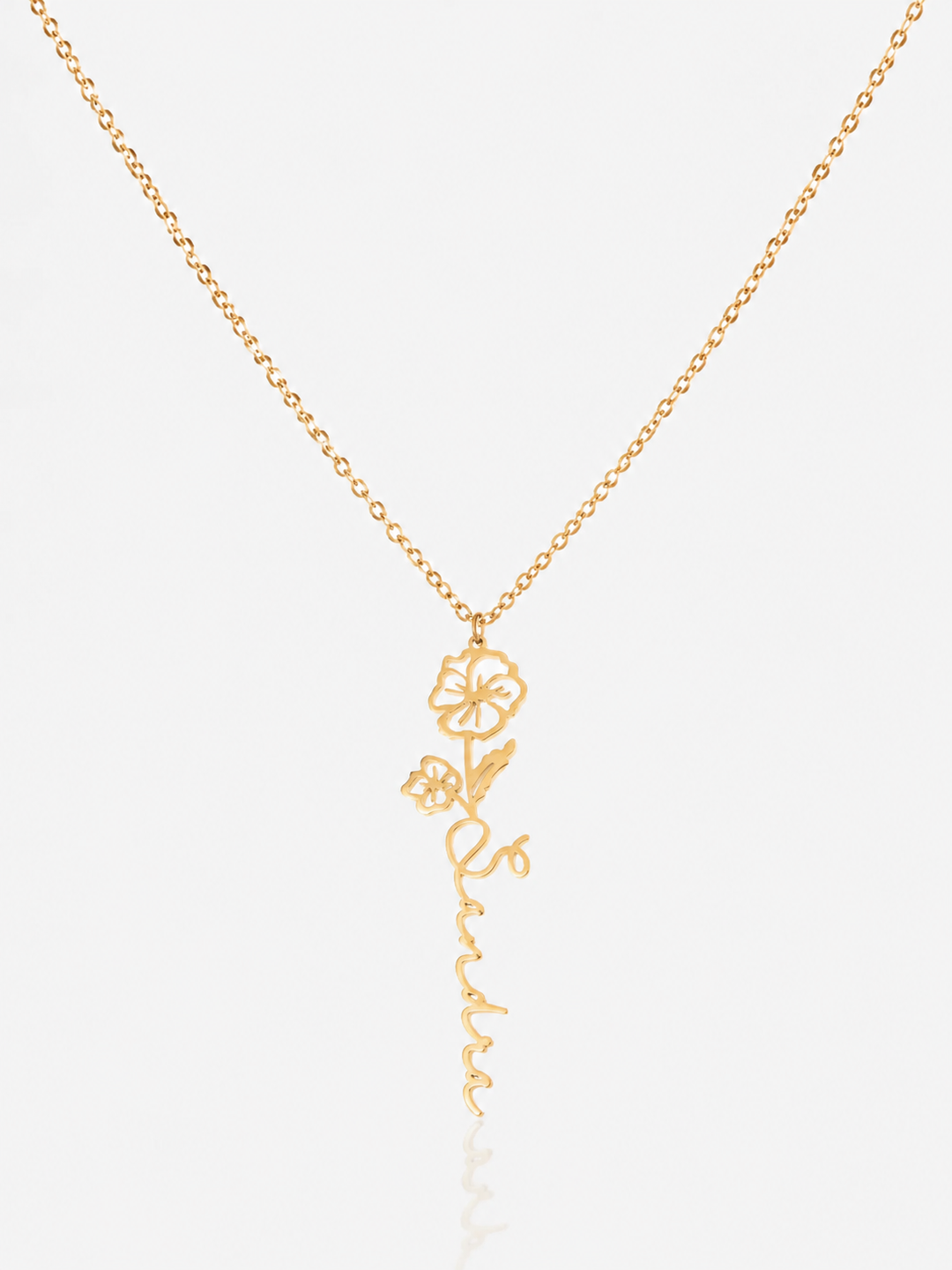 Name and Birth Flower Necklace