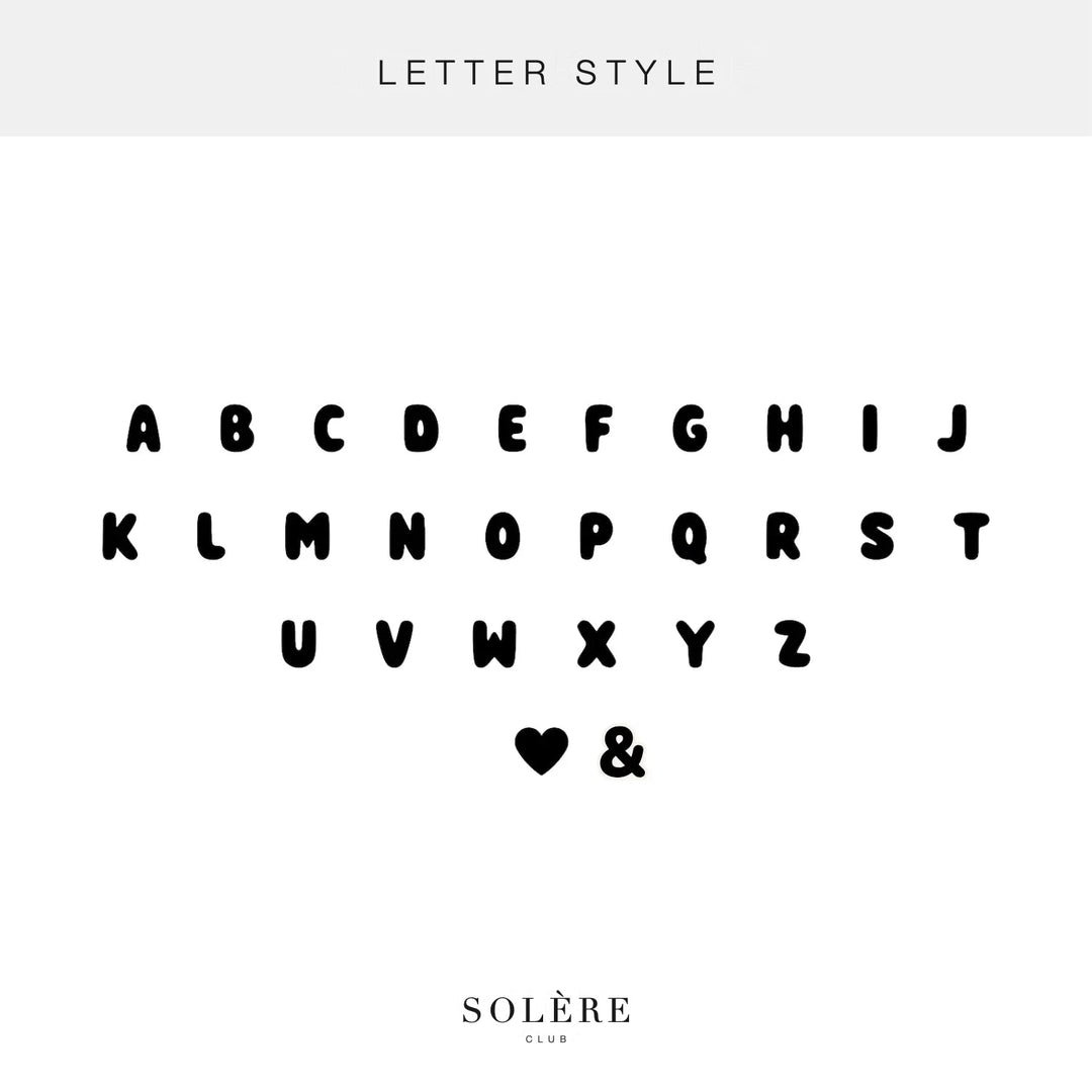 Letter style guide showing the bubble letter alphabet