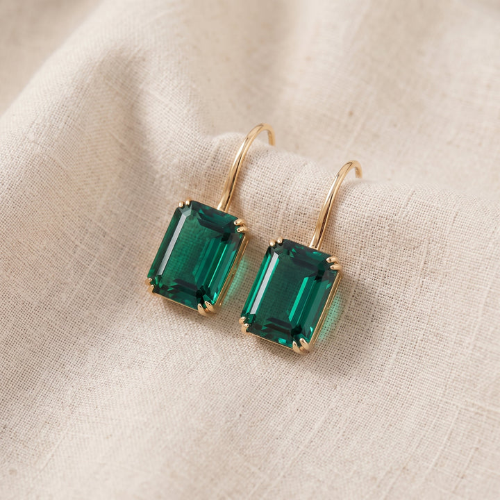 Viviana Corval Emerald Earrings | Gold-Tone