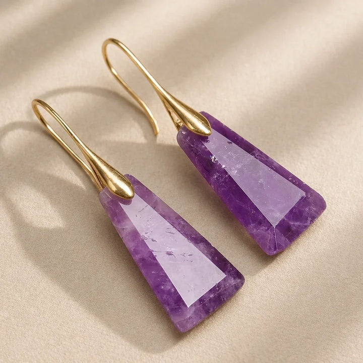 Faceted Geometric Drop Earrings