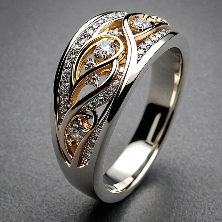 Two-Tone Hoop Ring