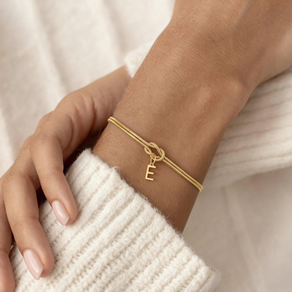 Personal Connection Initial Bracelet, worn on the wrist