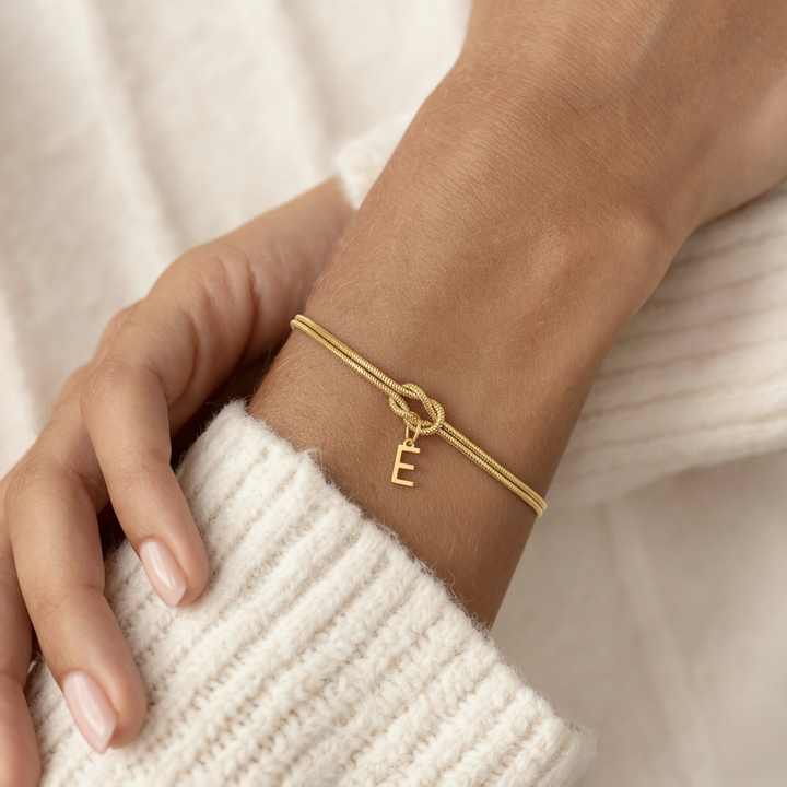 Personal Connection Initial Bracelet, worn on the wrist