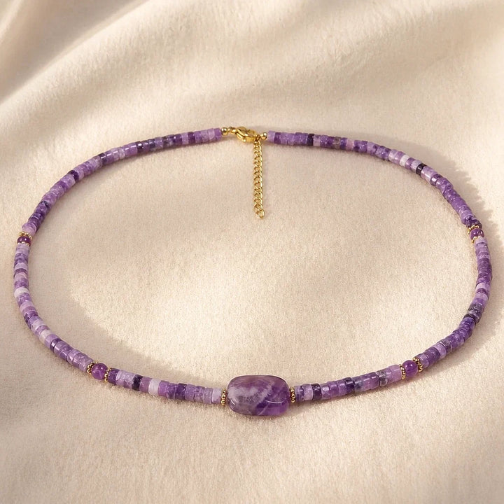 Handmade Beads Choker Amethyst Necklace