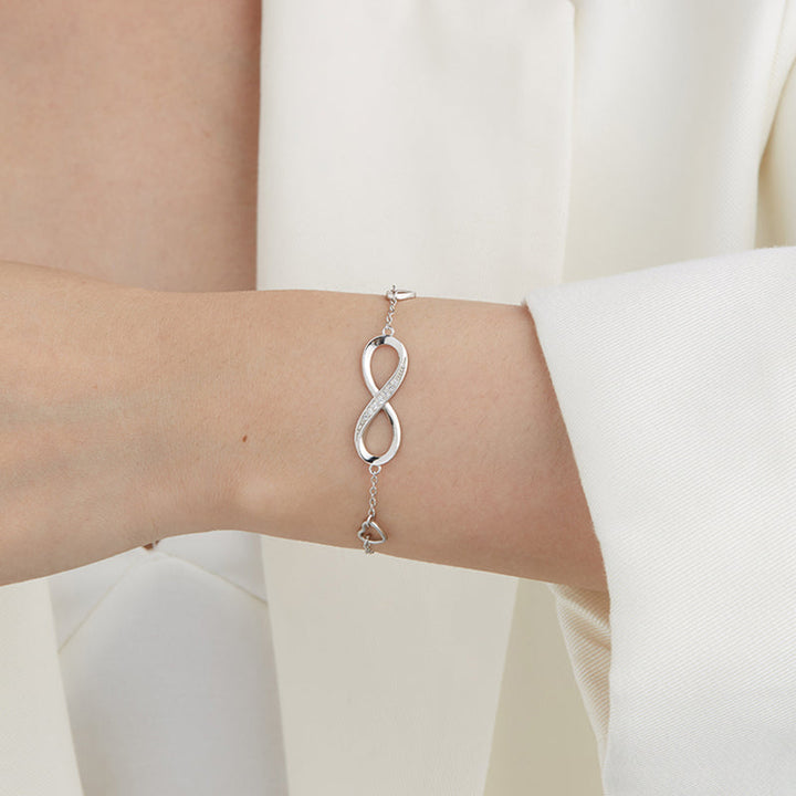 Infinity Bracelet, shown on the model