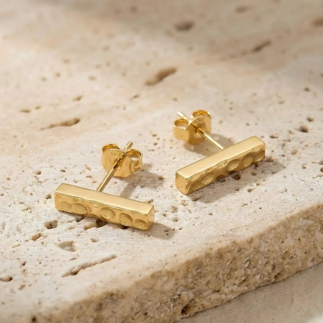 Jasia Stud Earrings, styled on the model