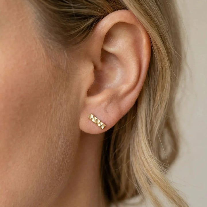 Jasia Stud Earrings, worn on the ear