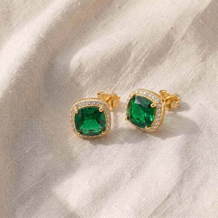 Calista Verdoux Emerald Earrings | Gold-Tone