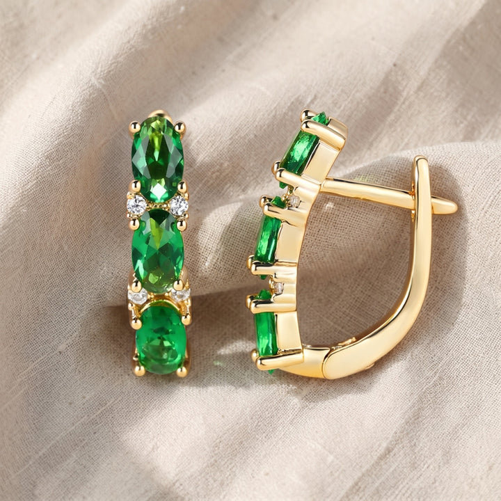 Celeste Armand Emerald Earrings | Gold-Tone