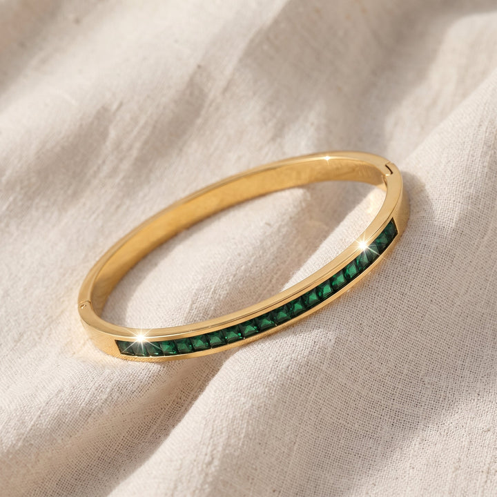 Celeste Viride Emerald Bracelet | Gold-Tone